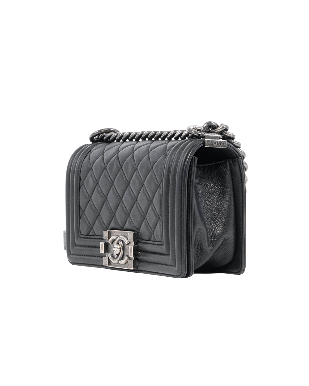 CHANEL BOY 8 BLACK LAMB RSHW 19576618 01599