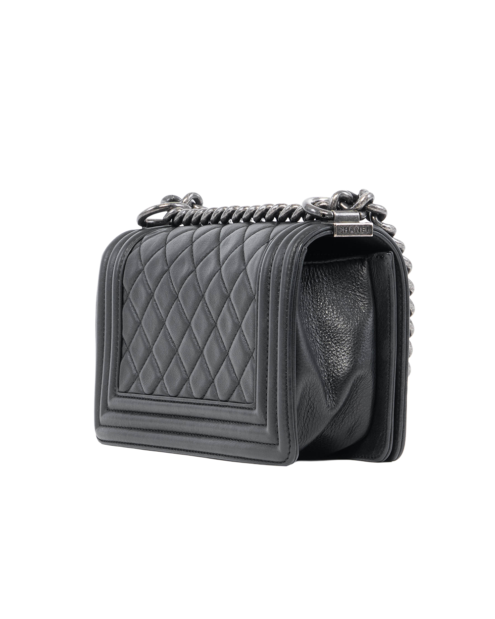 CHANEL BOY 8 BLACK LAMB RSHW 19576618 01600