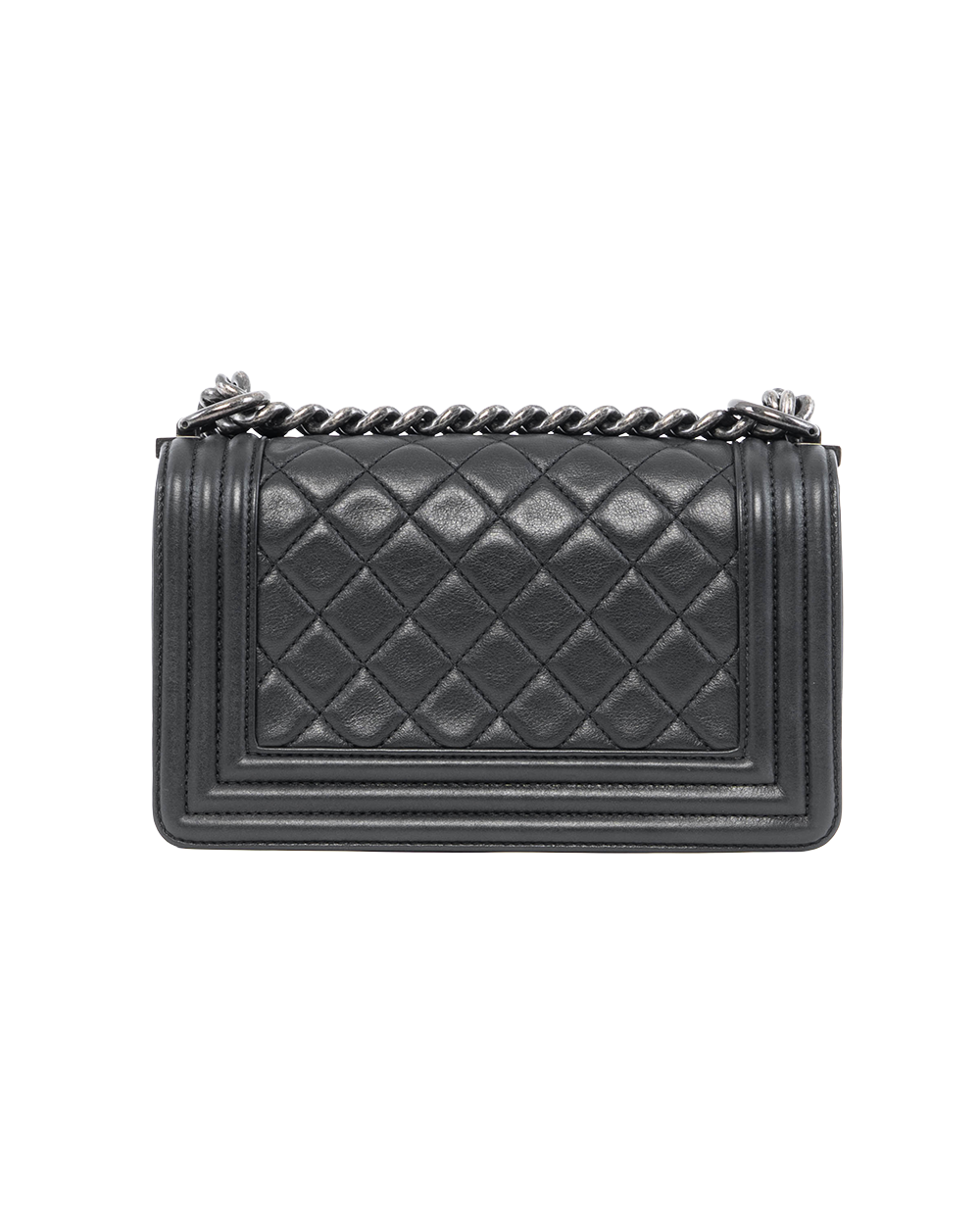 CHANEL BOY 8 BLACK LAMB RSHW 19576618 01601