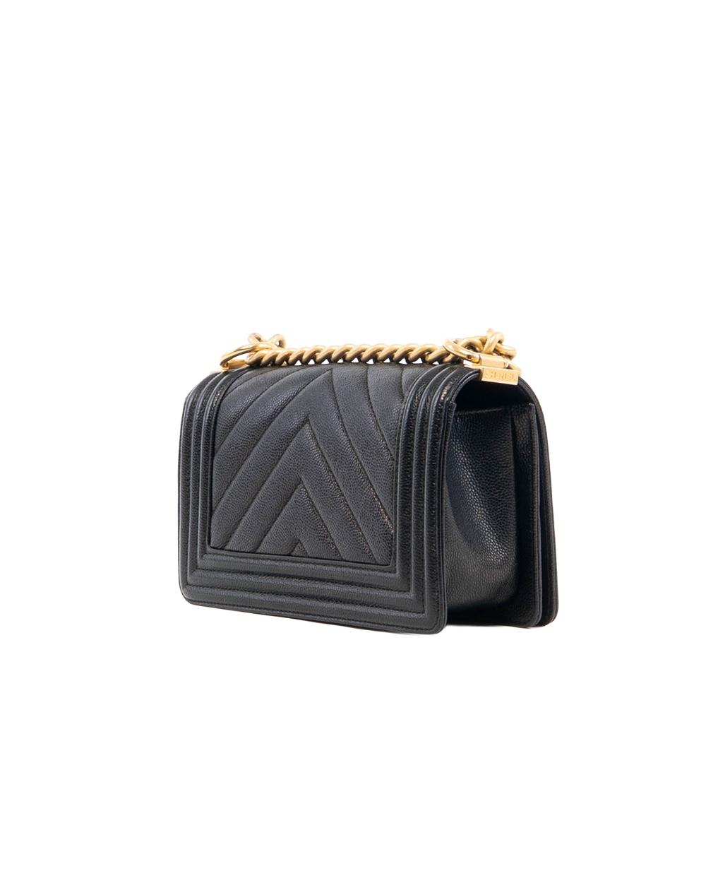 CHANEL BOY 8 BLACK CAVIAR CHEVRON GHW 24888429 5362