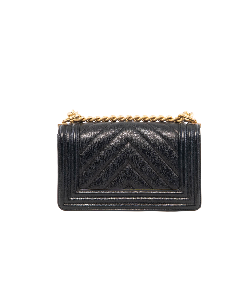 CHANEL BOY 8 BLACK CAVIAR CHEVRON GHW 24888429 5363