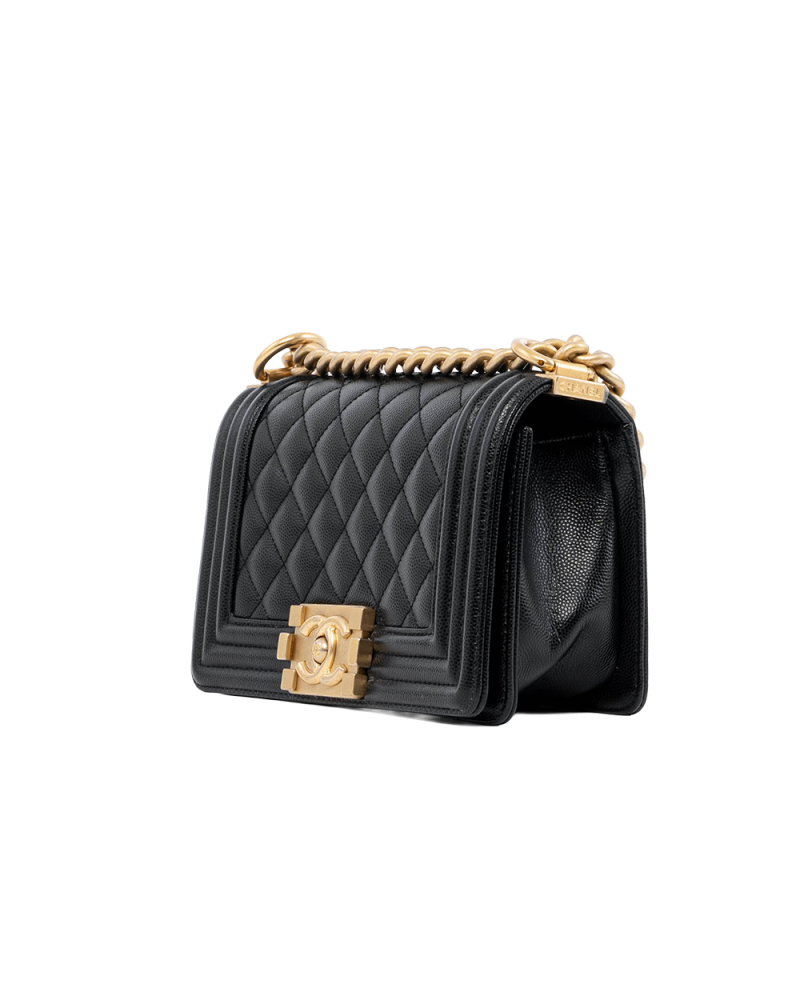 CHANEL BOY 8 BLACK CAVIAR GHW XKUH0H10 02980