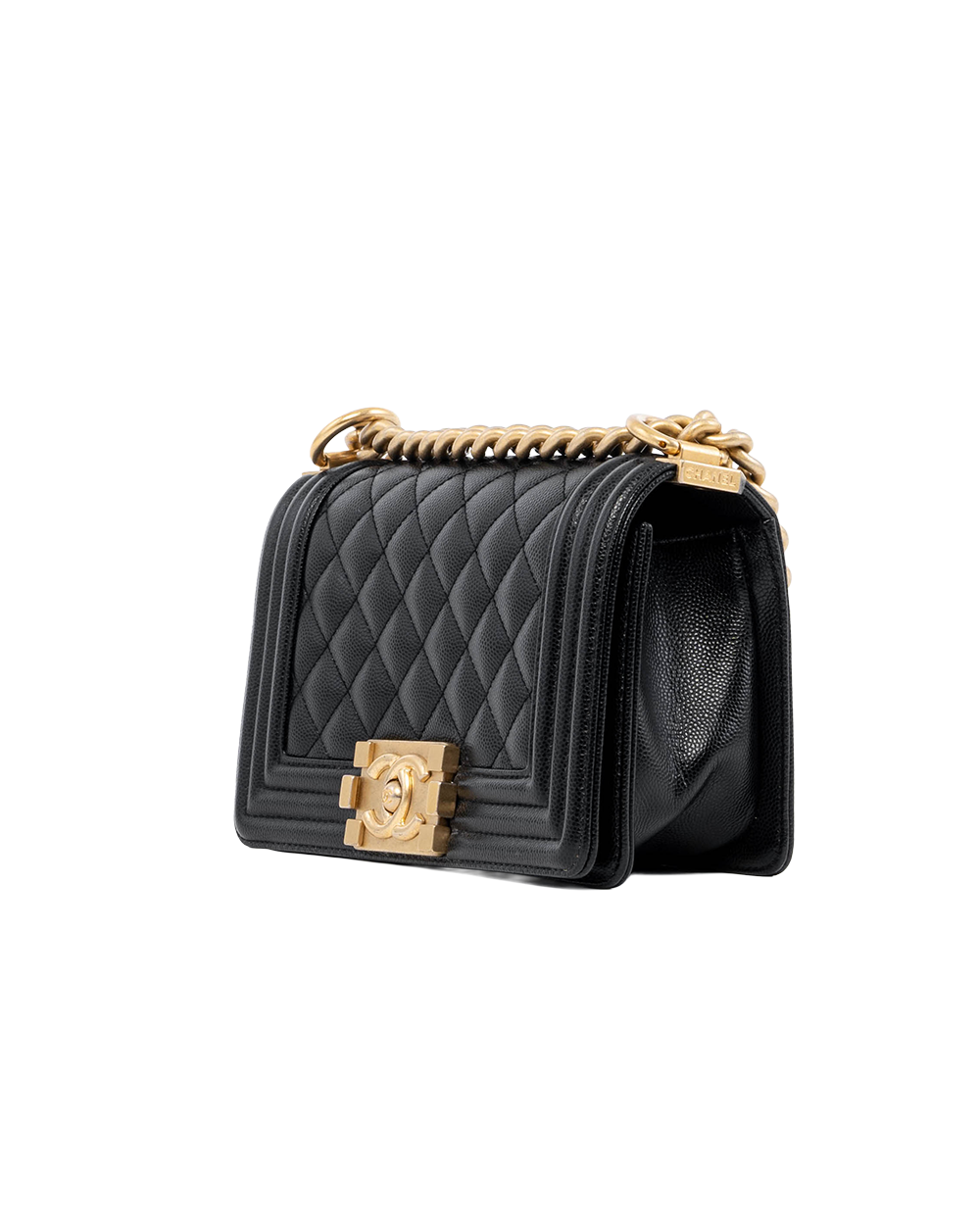 CHANEL BOY 8 BLACK CAVIAR GHW XKUH0H10 02980