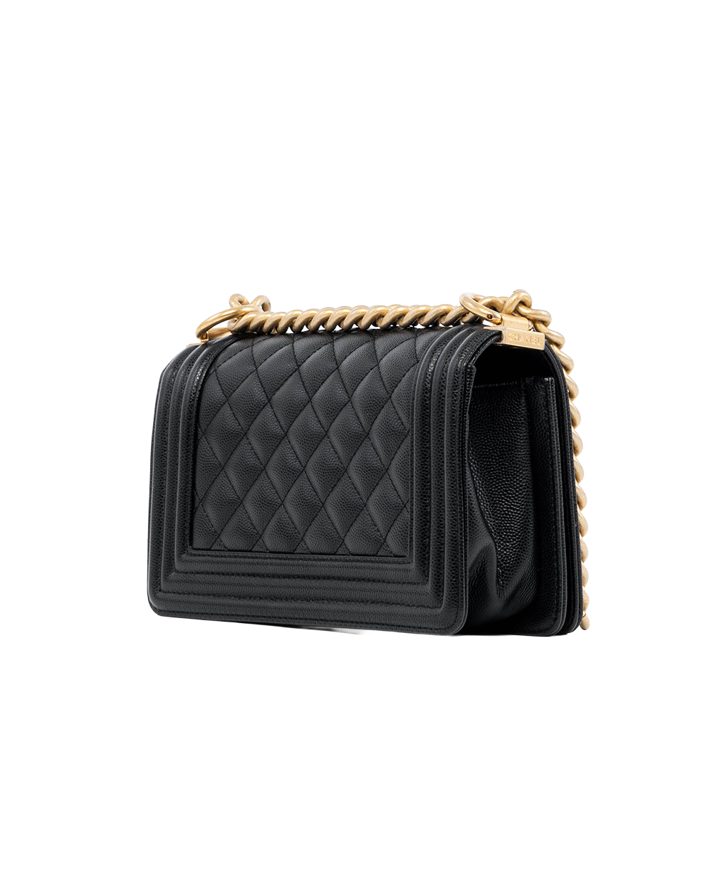 CHANEL BOY 8 BLACK CAVIAR GHW XKUH0H10 02981