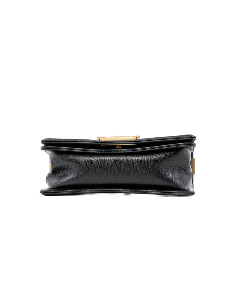 CHANEL BOY 8 BLACK CAVIAR GHW XKUH0H10 02983