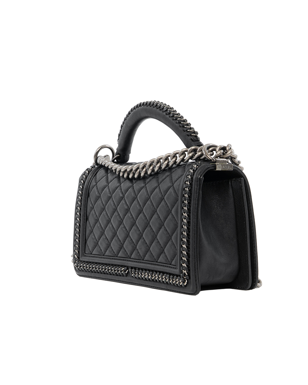 CHANEL BOY HANDLE 10 BLACK LAMB BHW 23111907 4021