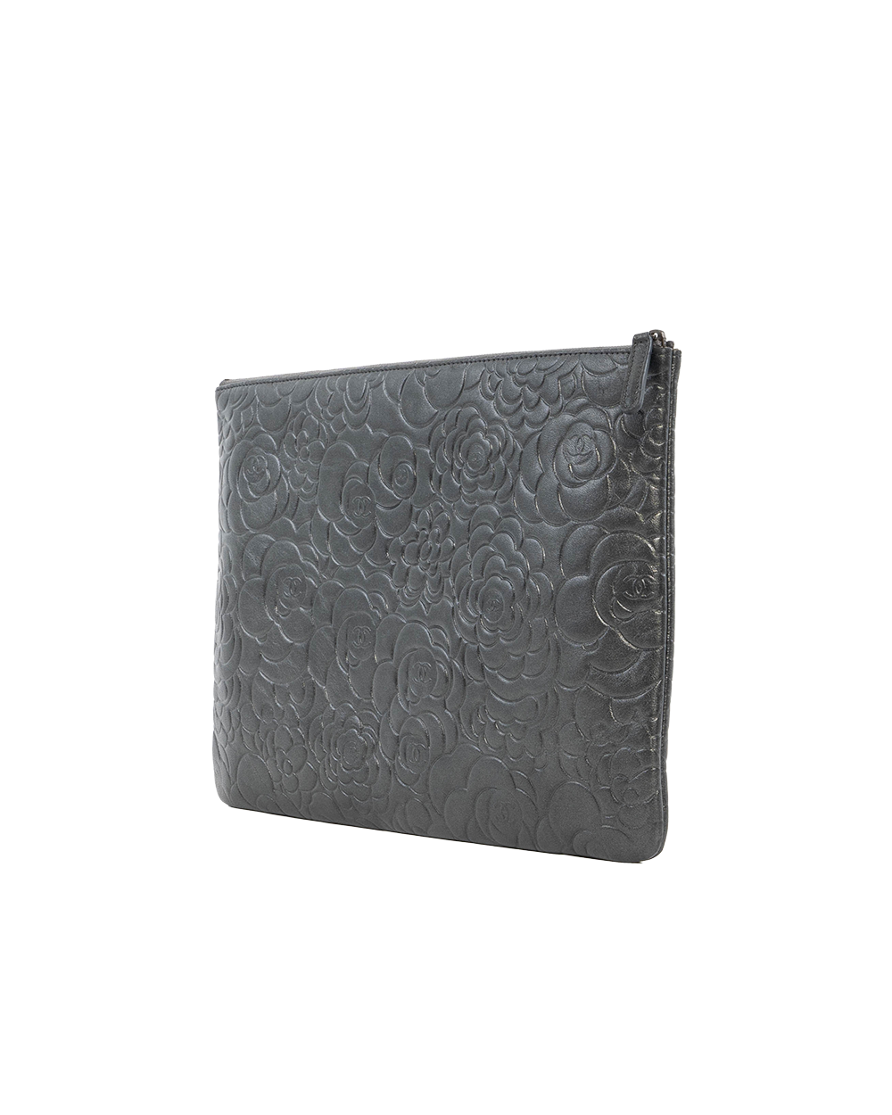 CHANEL CAMELLIA CLUTCH BLACK LAMB GHW 2174