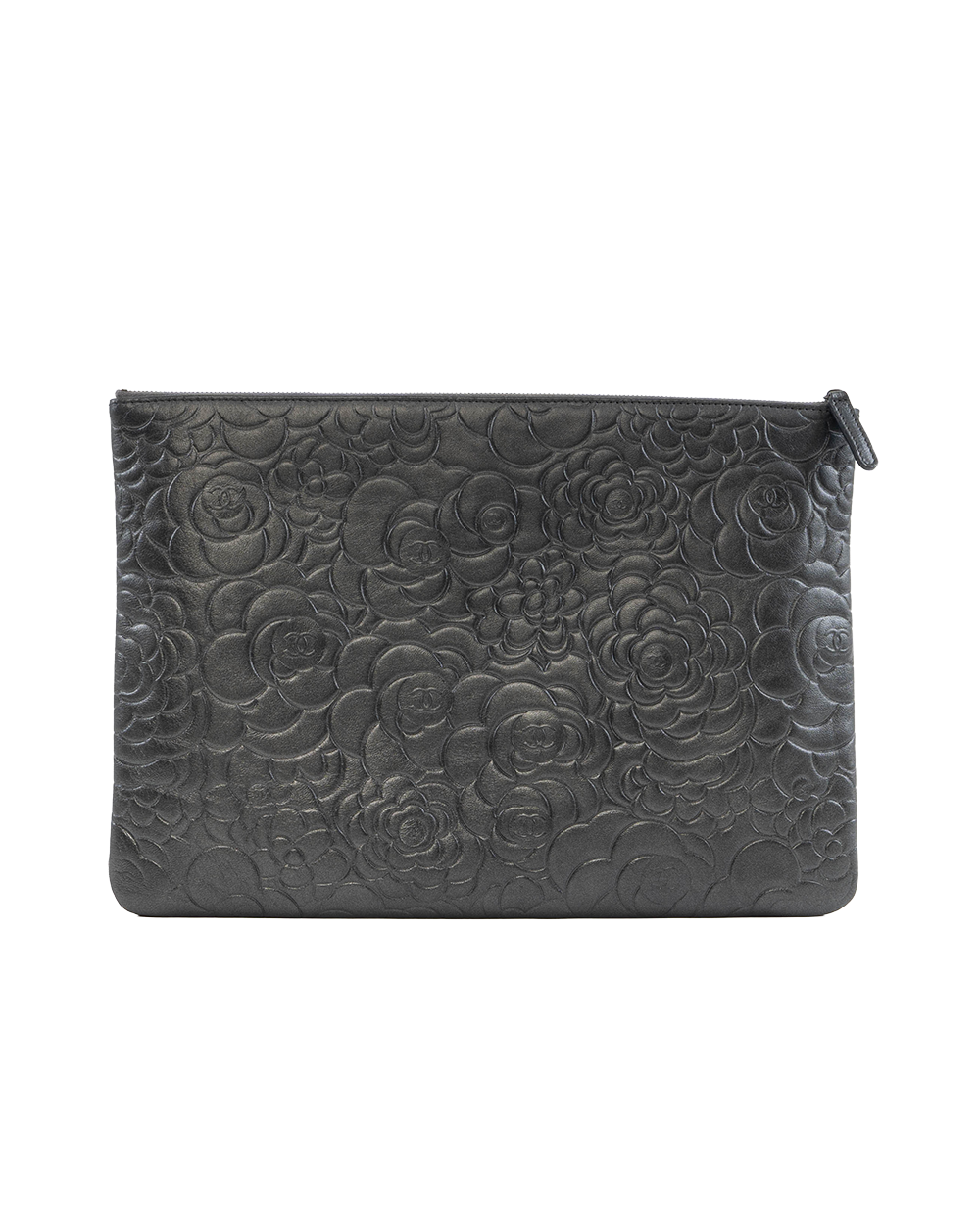CHANEL CAMELLIA CLUTCH BLACK LAMB GHW 2175