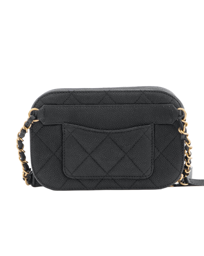 CHANEL CAMERA BELT BAG BLACK CAVIAR GHW 28725974 3026