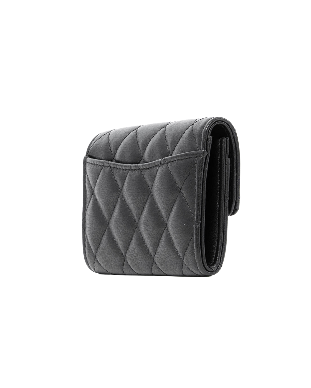 CHANEL CARD HOLDER SHORT BLACK LAMB GHW 28664165 1154