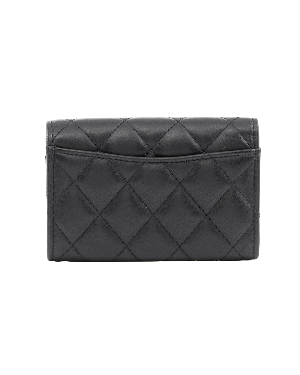 CHANEL CARD HOLDER SHORT BLACK LAMB GHW 28664165 1155