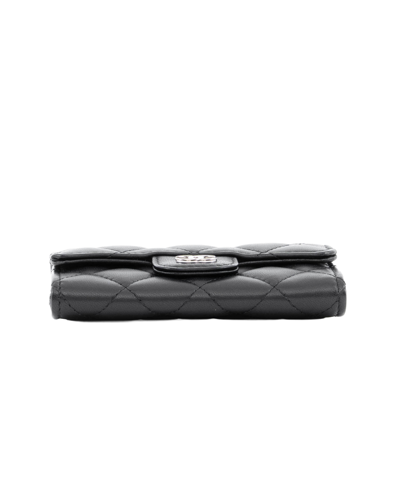 CHANEL CARD HOLDER SHORT BLACK LAMB GHW 28664165 1156