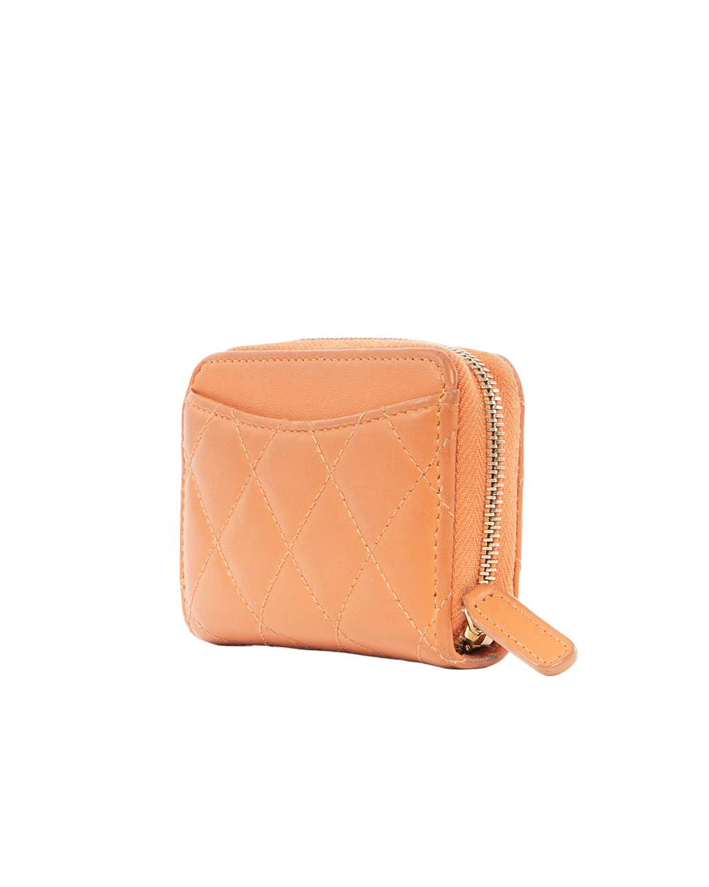 CHANEL CARD HOLDER SHORT ORANGE CALF GHW U7NPA0NC 5088