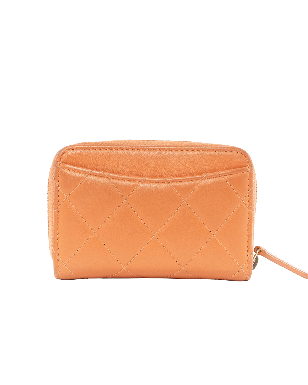 CHANEL CARD HOLDER SHORT ORANGE CALF GHW U7NPA0NC 5089