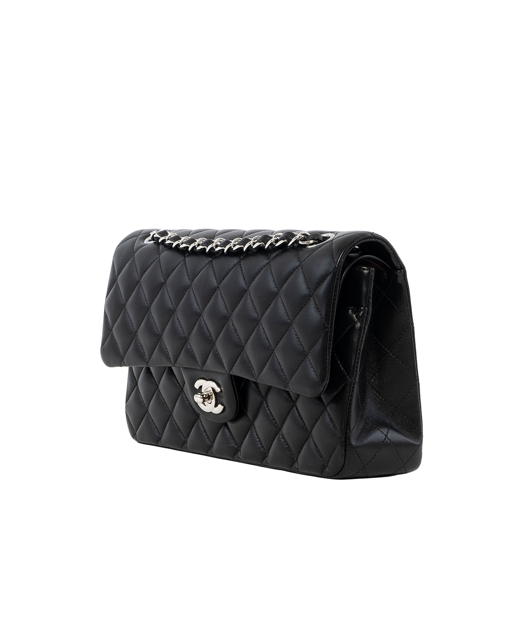 CHANEL CLASSIC 10 BLACK LAMB SHW GXCK46G8 3337