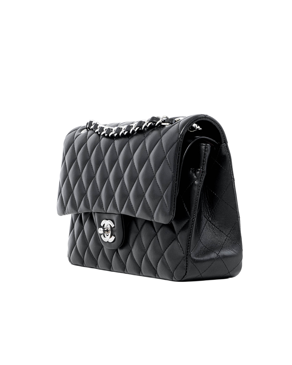 CHANEL CLASSIC 10 BLACK LAMB SHW KU9CELU8 03874