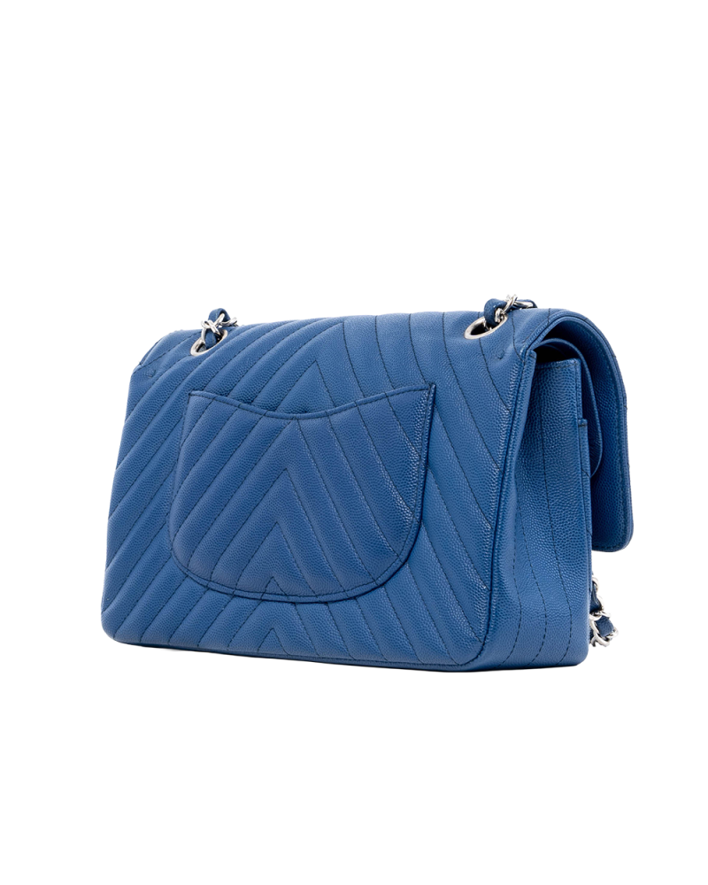 CHANEL CLASSIC 10 BLUE CAVIAR GHW 25153566 05844