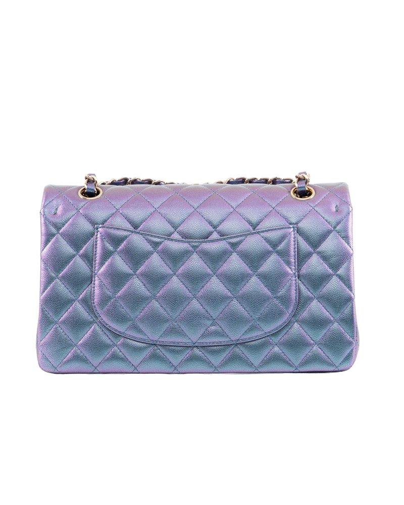 CHANEL CLASSIC 10 PURPLE METALIC CAVIAR SHW NLXG7GNK 4631