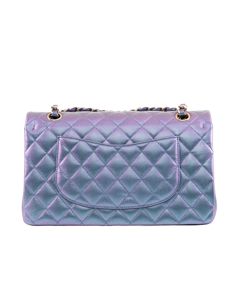 CHANEL CLASSIC 10 PURPLE METALIC CAVIAR SHW NLXG7GNK 4631