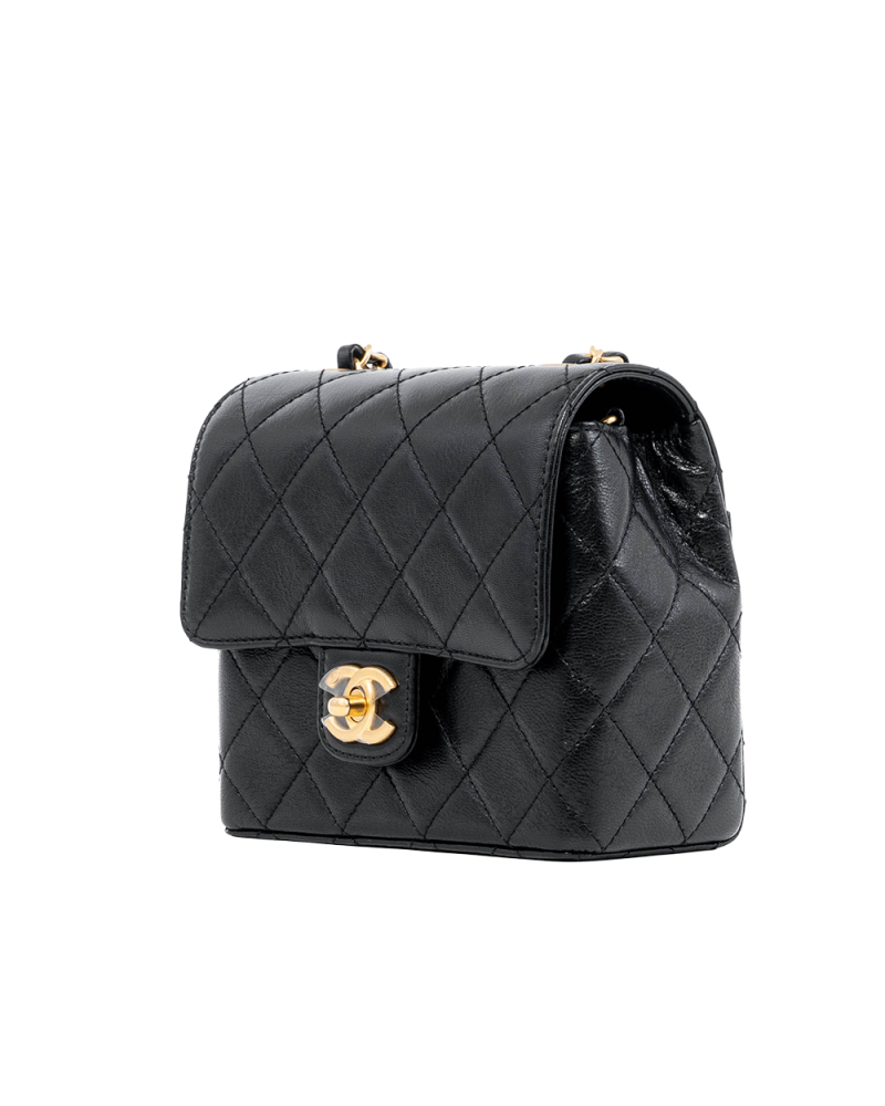 CHANEL CLASSIC FLAP 7 BLACK LAMB GHW G4C47L73 02931