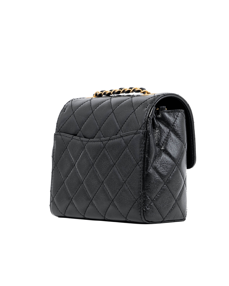 CHANEL CLASSIC FLAP 7 BLACK LAMB GHW G4C47L73 02932