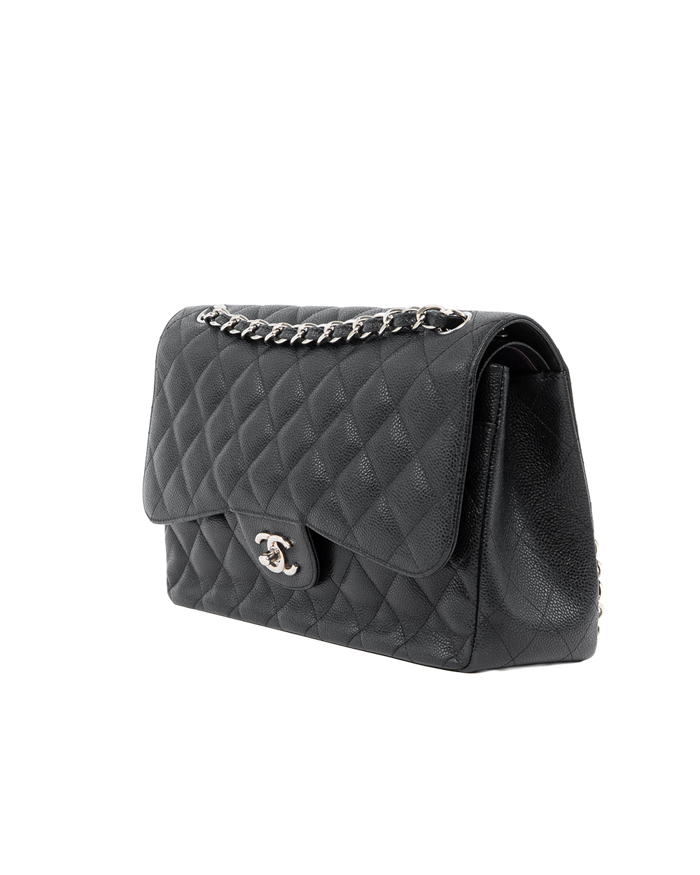 CHANEL CLASSIC JUMBO BLACK CAVIAR SHW 18289958 0234