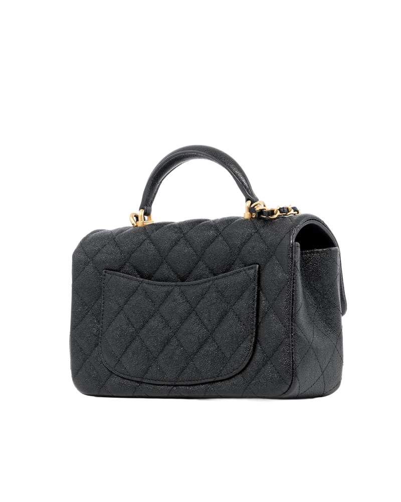 CHANEL CLASSIC WITH TOP HANDLE 8 BLACK CAVIAR GHW 31267006 04290