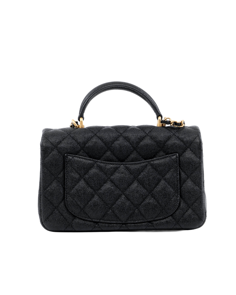 CHANEL CLASSIC WITH TOP HANDLE 8 BLACK CAVIAR GHW 31267006 04291