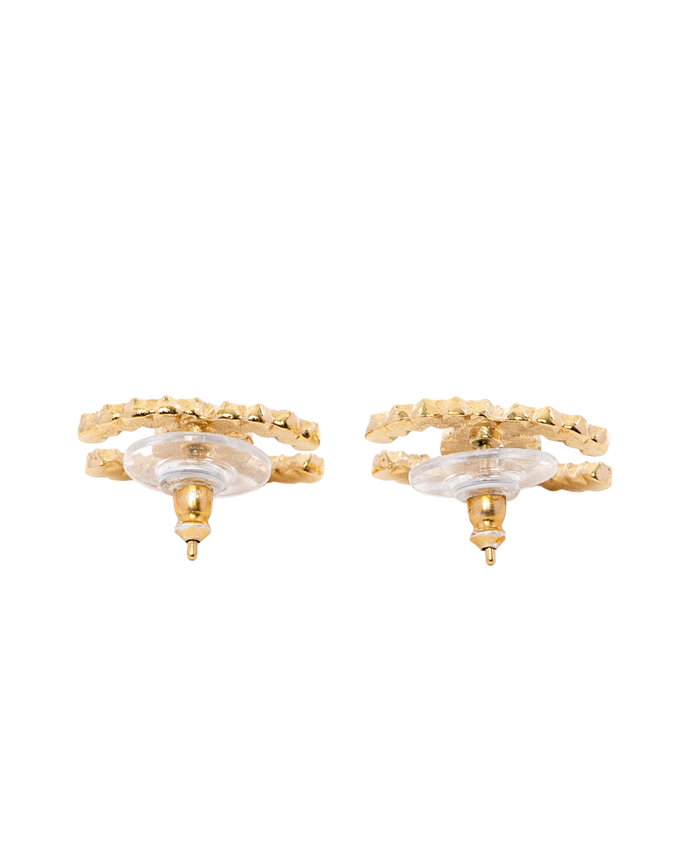 CHANEL EARRINGS CC LOGO GOLD BLACK PEARL GHW A20 K 03021