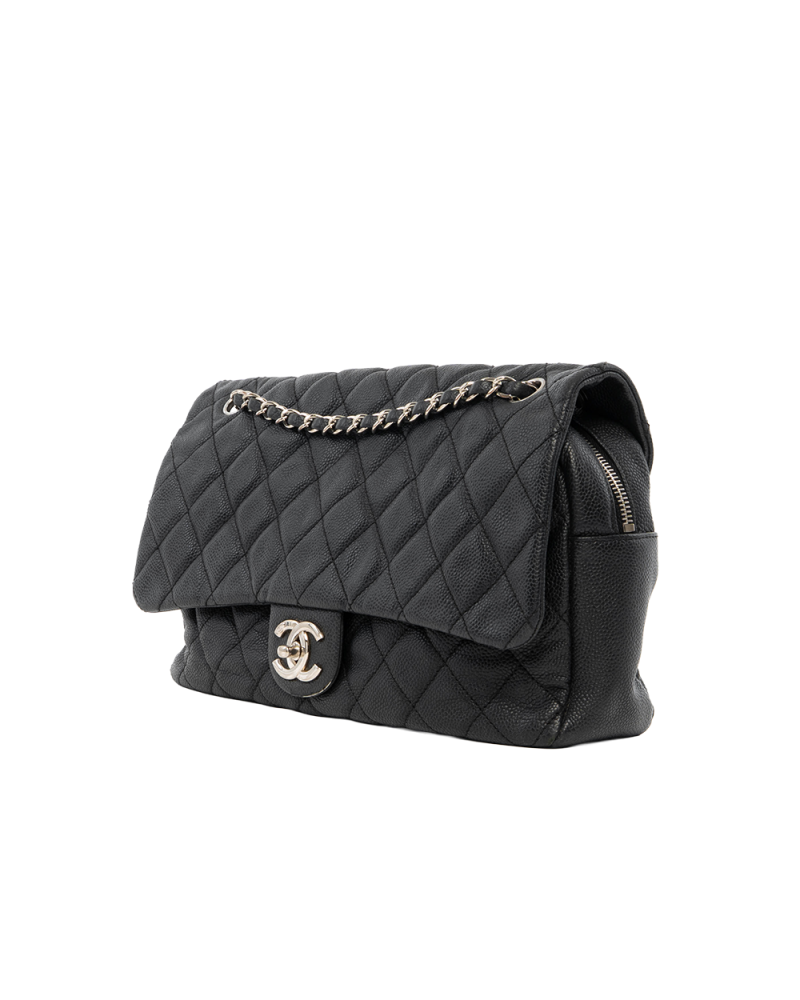 CHANEL EASY FLAP 12 BALCK CAVIAR SHW 20293181 7953
