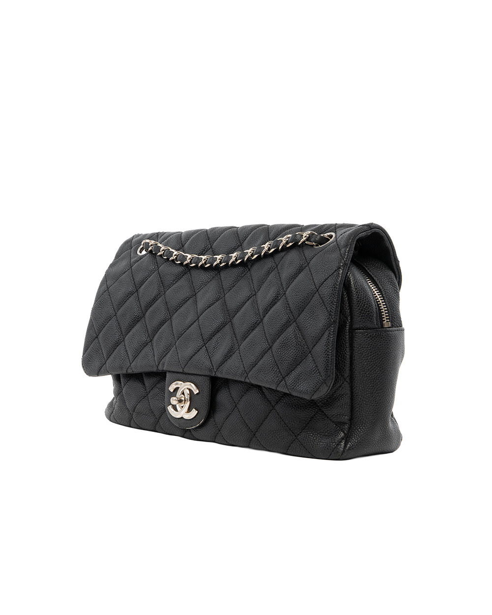 CHANEL EASY FLAP 12 BALCK CAVIAR SHW 20293181 7953