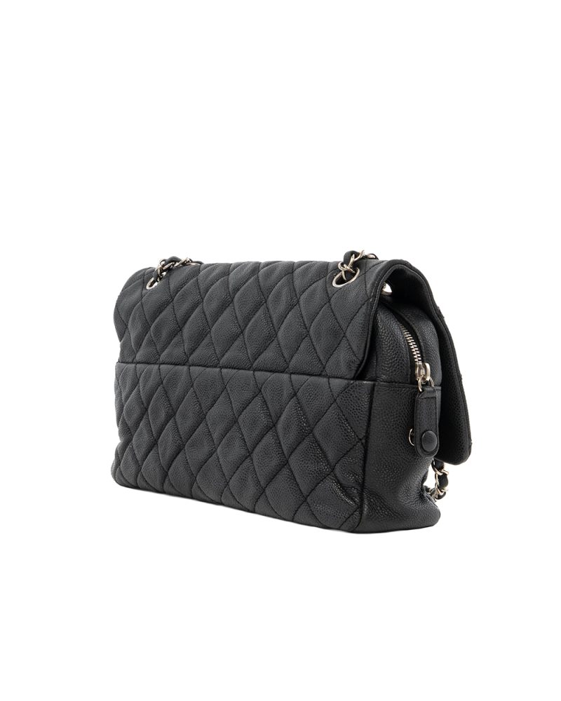 CHANEL EASY FLAP 12 BALCK CAVIAR SHW 20293181 7954