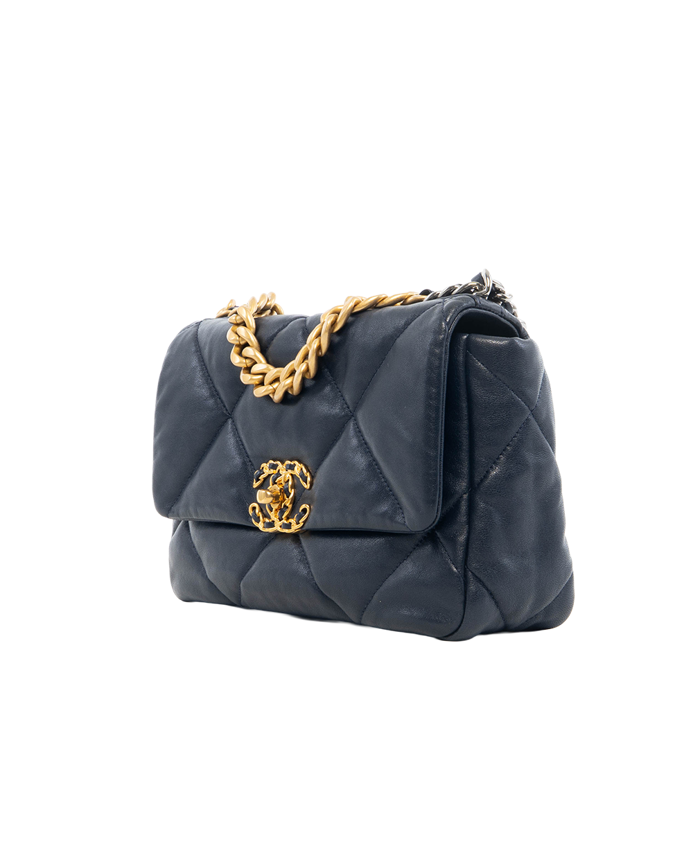 CHANEL FLAP 19 26 BLUE NAVY CALF GHW SHW 29762453 0444