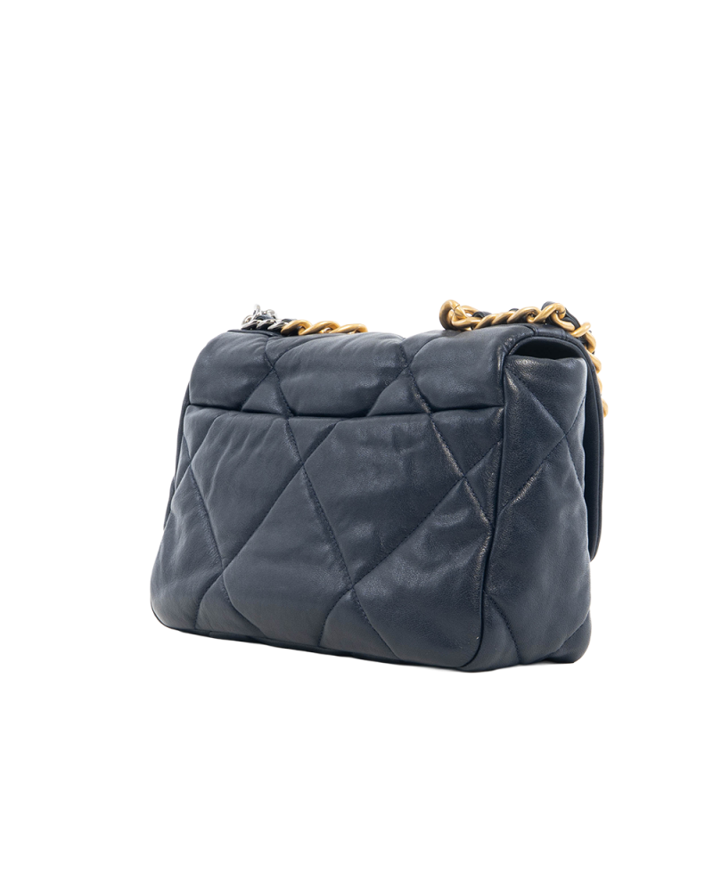 CHANEL FLAP 19 26 BLUE NAVY CALF GHW SHW 29762453 0445