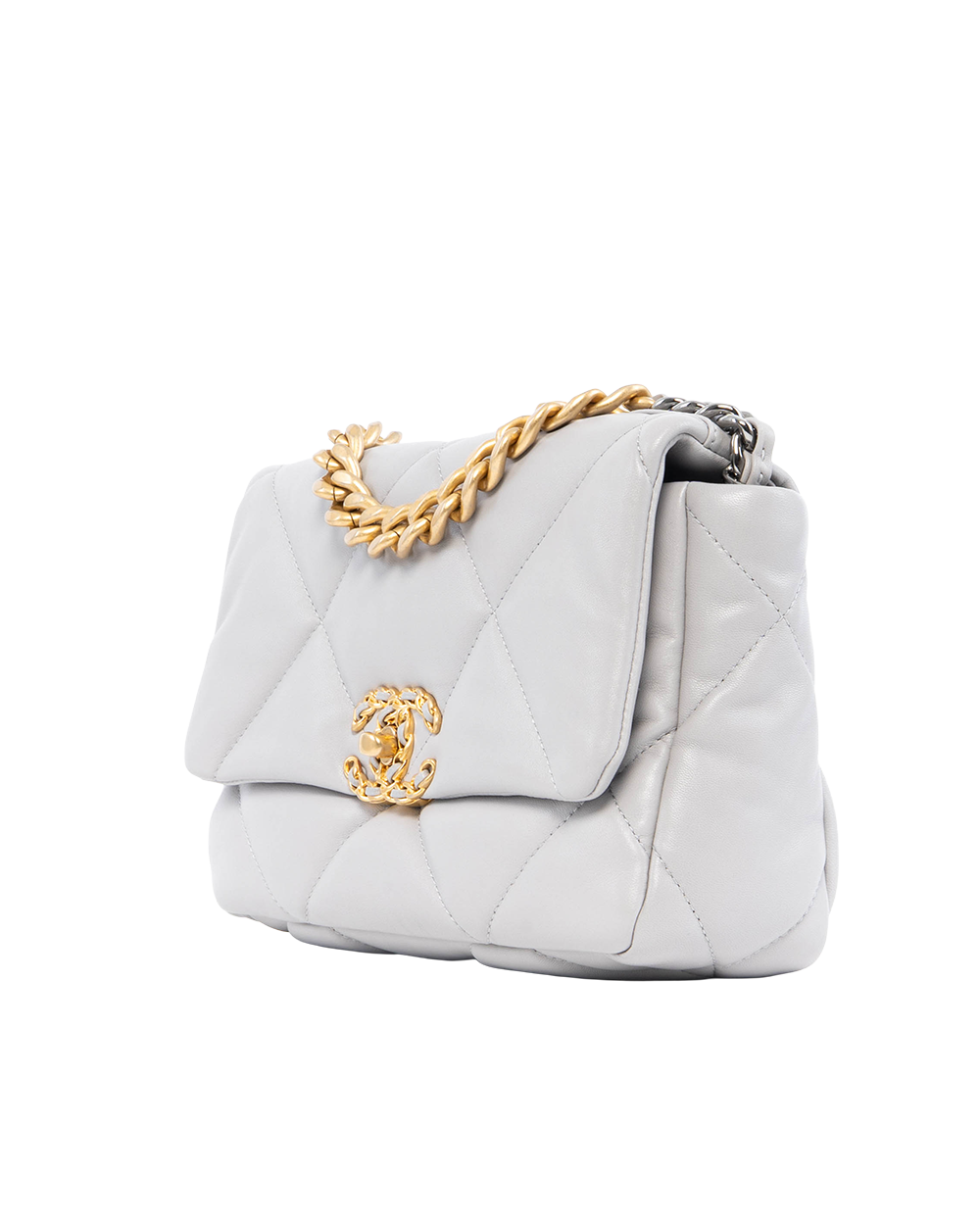 CHANEL FLAP 19 26 GRAY LAMB GHW RHW GJGX183H 0004
