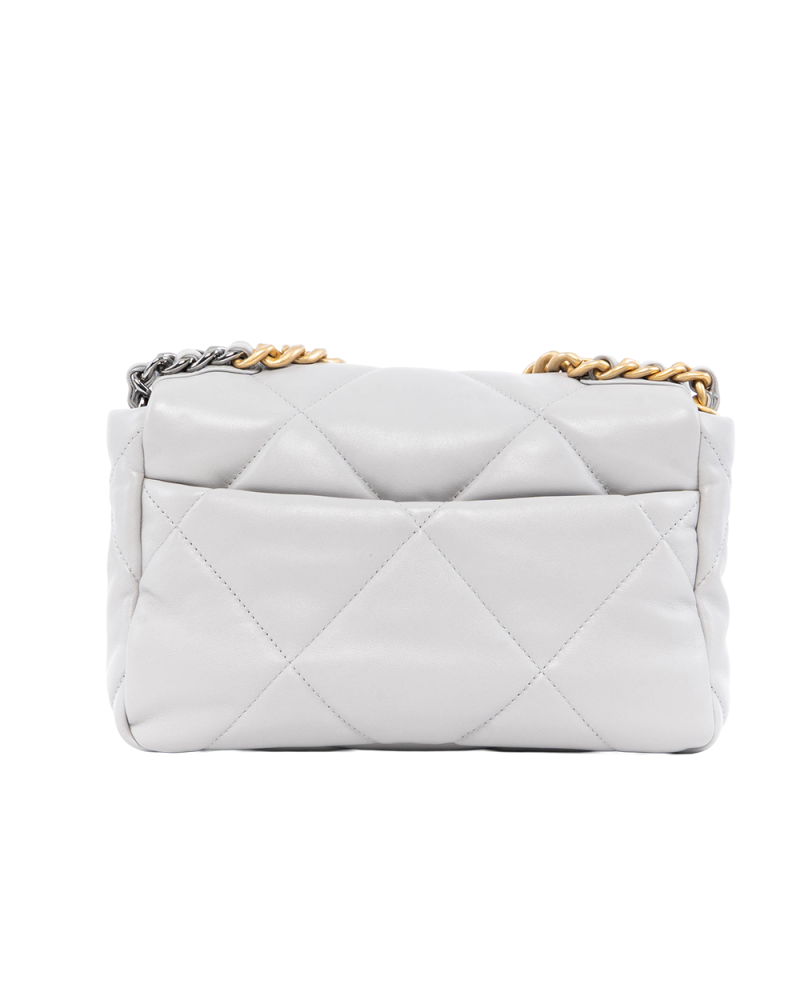 CHANEL FLAP 19 26 GRAY LAMB GHW RHW GJGX183H 0006