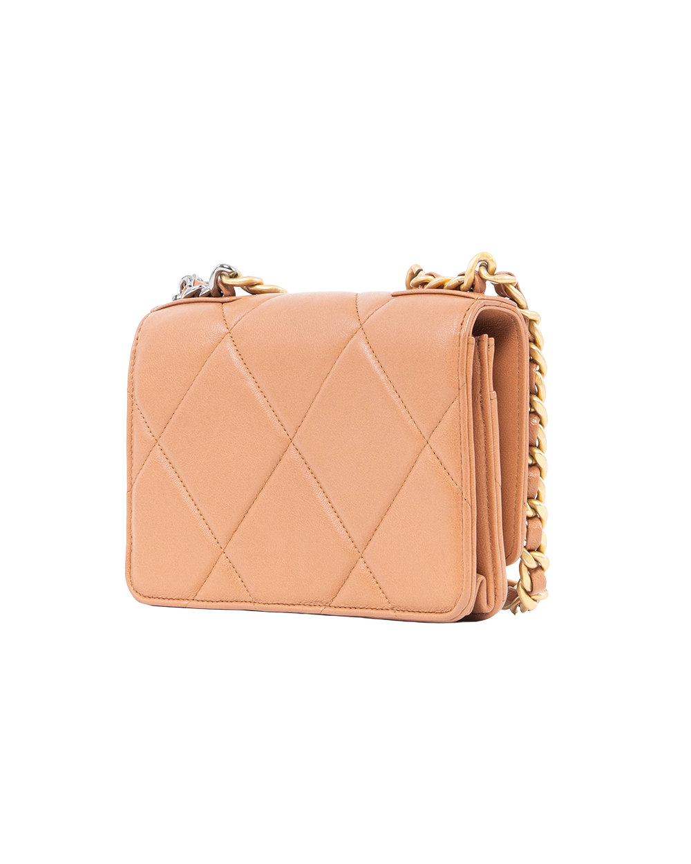 CHANEL FLAP 19 WOC 7.5 BLACK BROWN LAMB GHW 3117411 6070