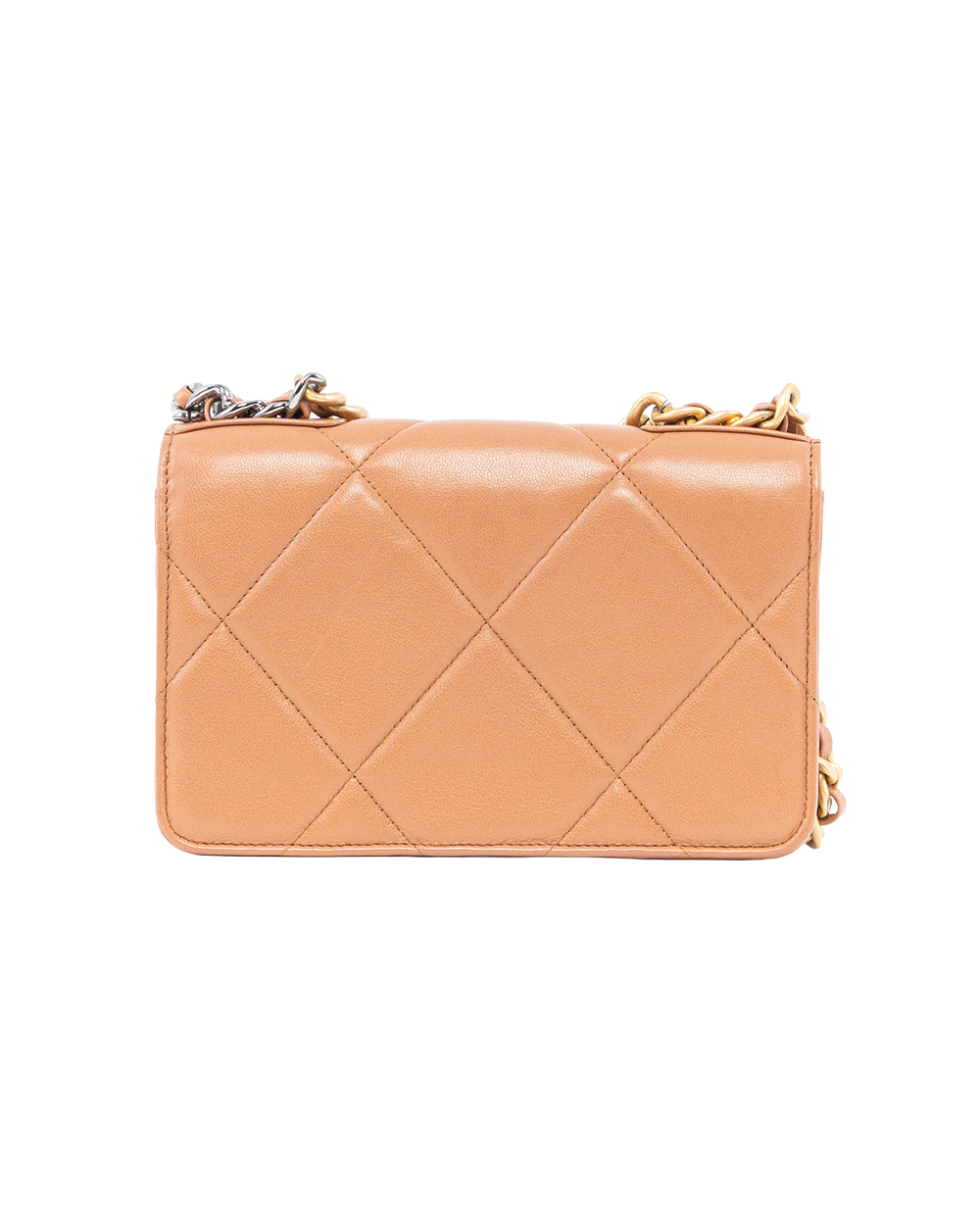 CHANEL FLAP 19 WOC 7.5 BLACK BROWN LAMB GHW 3117411 6071
