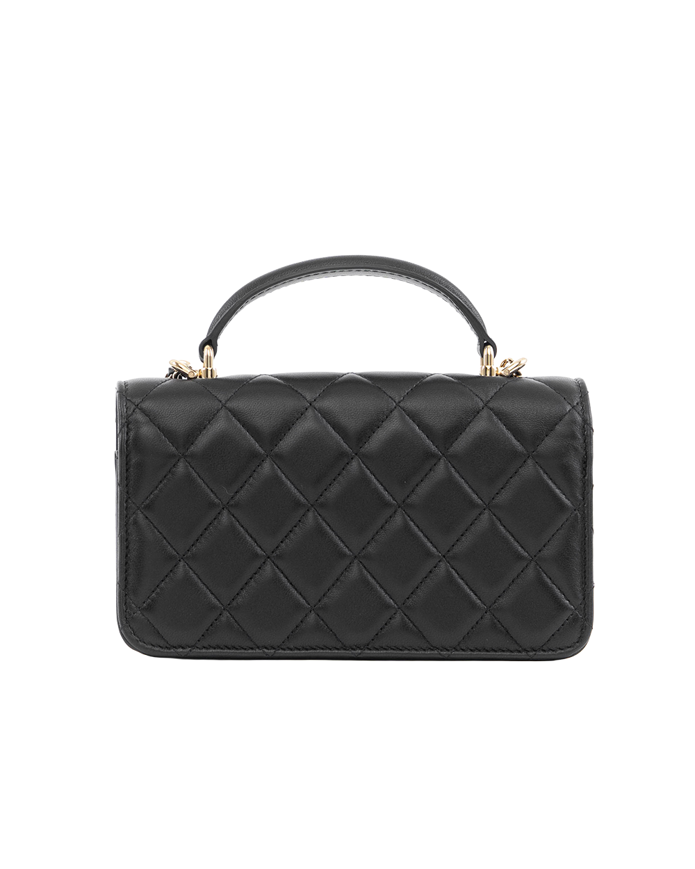 CHANEL FLAP BAG WITH HANDLE MINI BLACK LAMB SGHW G0KH0HC2 6087