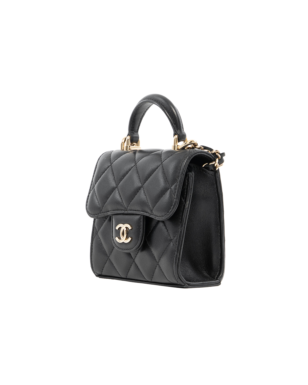 CHANEL FLAP COIN PURSECH MINI BLACK LAMB SHW 32116936 8156