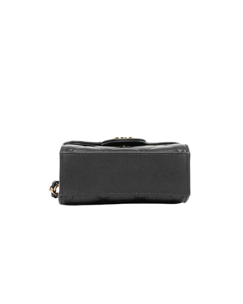 CHANEL FLAP COIN PURSECH MINI BLACK LAMB SHW 32116936 8159