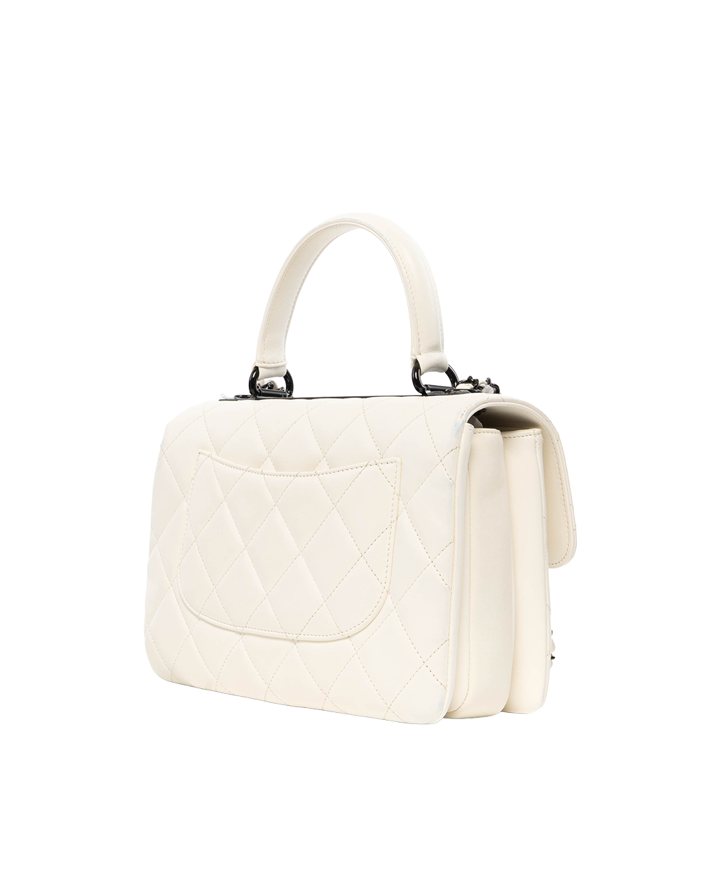 CHANEL FLAP HANDLE WITH CHAIN WHITE LAMB BHW XC1PGA90 7984