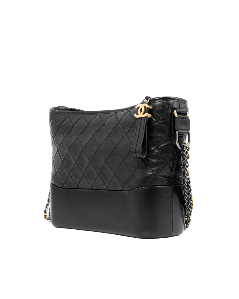 CHANEL GABRIELLE MEDIUM BLACK LAMB GHW SHW 28737862 2159