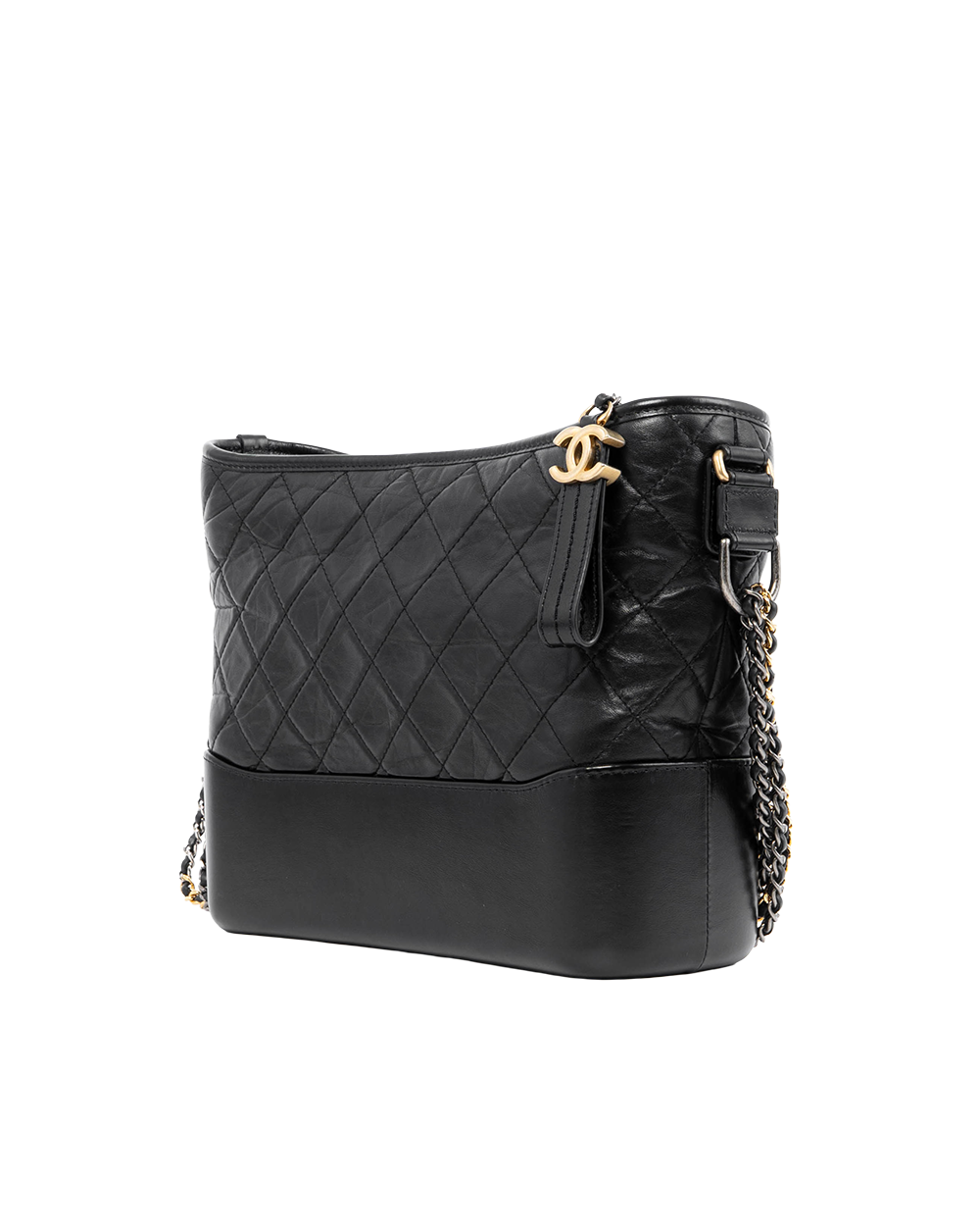CHANEL GABRIELLE MEDIUM BLACK LAMB GHW SHW 28737862 2159