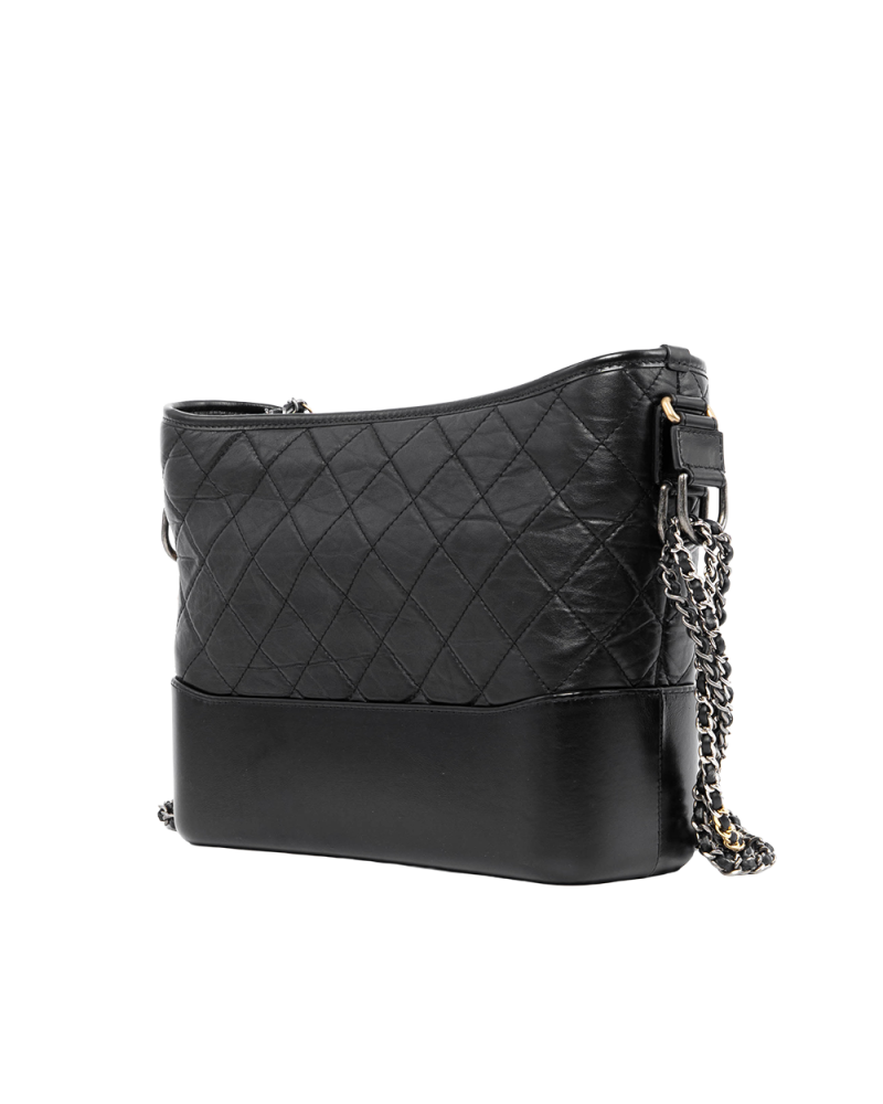 CHANEL GABRIELLE MEDIUM BLACK LAMB GHW SHW 28737862 2160