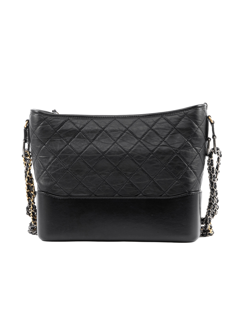 CHANEL GABRIELLE MEDIUM BLACK LAMB GHW SHW 28737862 2161
