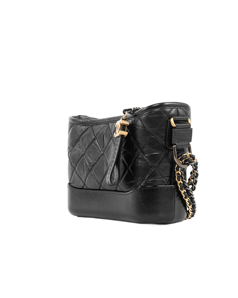 CHANEL GABRIELLE SMALL BLACK LAMB GHW 28470372 5456