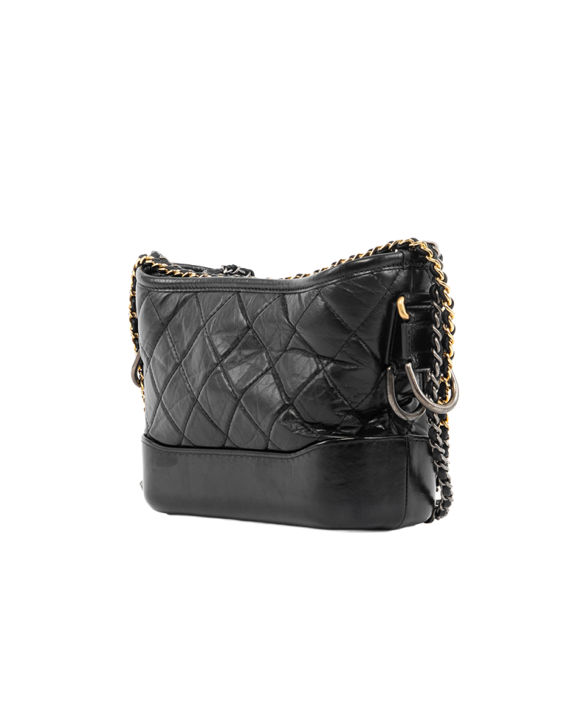 CHANEL GABRIELLE SMALL BLACK LAMB GHW 28470372 5457