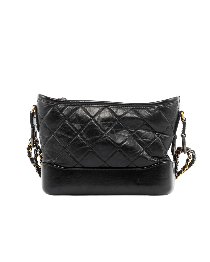 CHANEL GABRIELLE SMALL BLACK LAMB GHW 28470372 5458