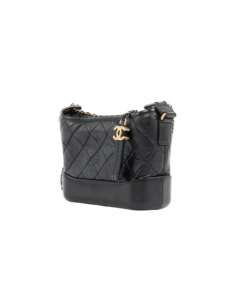 CHANEL GABRIELLE SMALL BLACK LAMB SGHW 26030844 5375
